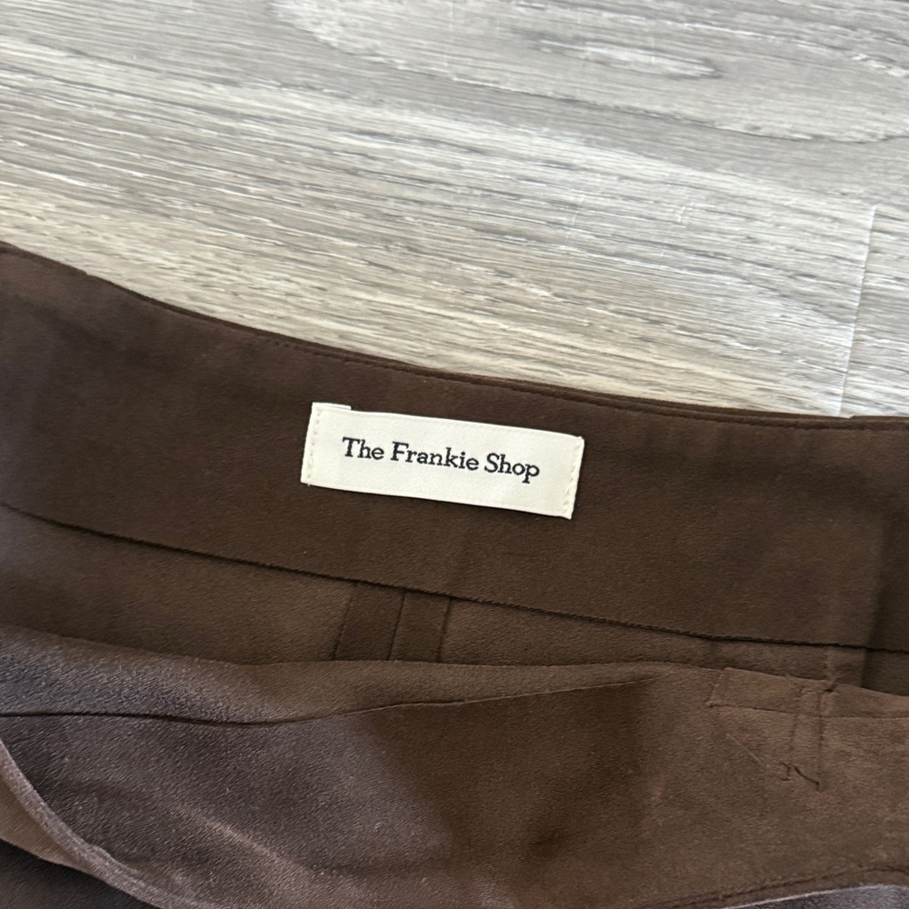 The Frankie Shop Faux Suede Mini Skirt with Front Zip - Picture 4 of 5